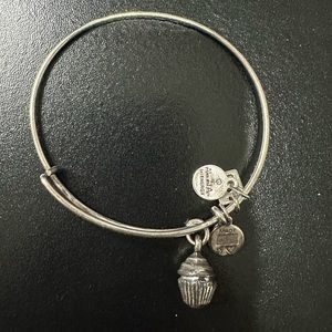 Alex and Ani Charity by Design Cupcake bangle silver tone EUC